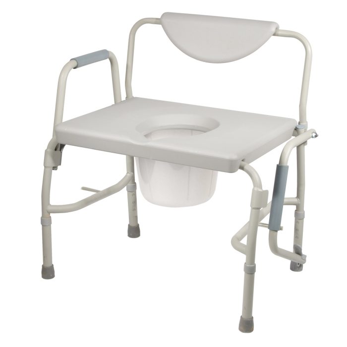 Commode 3 in one Bariatric Drop Arms >225 Kg - Wide Seat