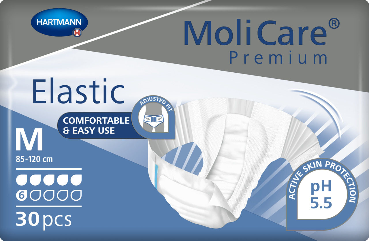 MoliCare Premium Elastic 6D Medium 85-120cm 2159mL Pk30 165272 03_093021079_0103_1_1 6 MoliCare Premium Elastic 6D Medium 85-120cm 2159mL Pk30 165272 03_093021079_0103_1_1 - Image 2