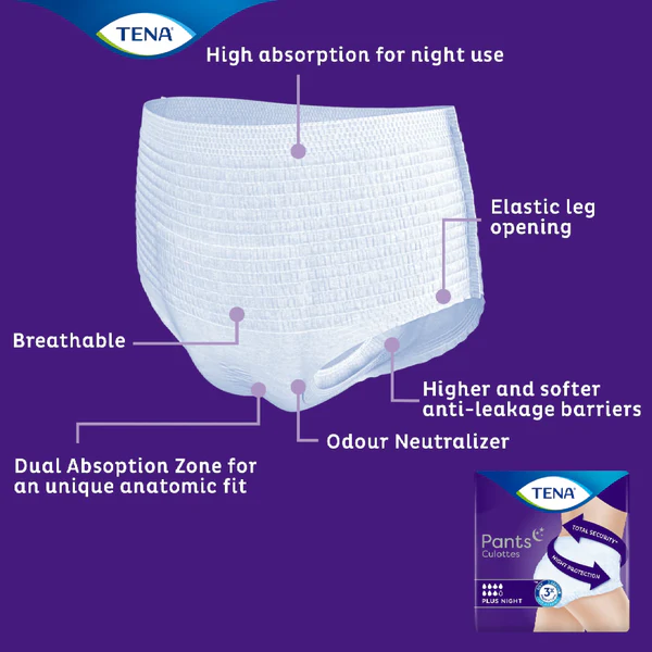 TENA Pants Plus Night Medium PK12 6 TENA Pants Plus Night Medium PK12 - Image 2