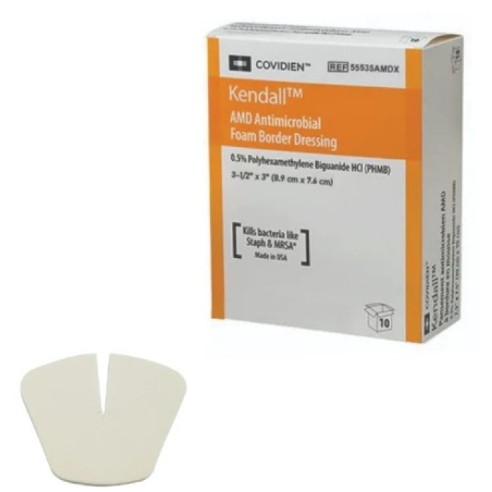 DRESSING TRACHE FOAM 8.75 X 7.5CM ANTI MICRO AMD FENESTRATED CTN50 ...