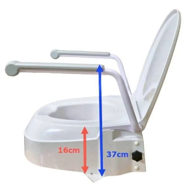 Homecraft Raised Toilet Seat with Armrests, three fixed adjustable seat heights 9 Homecraft Raised Toilet Seat with Armrests, three fixed adjustable seat heights - Image 5