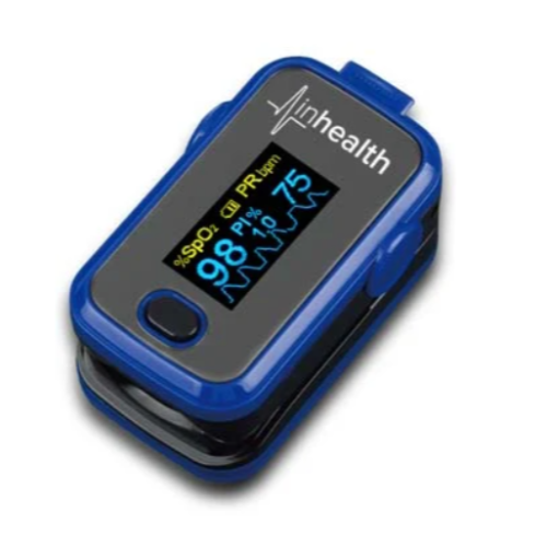 Inhealth Portable Finger Pulse Oximeter Blue